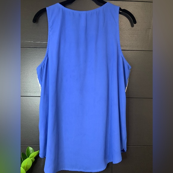 Beautiful Macrame, Chiffon and Lace Top. Women’s size L. Tank top. Boho EUC - Picture 5 of 6